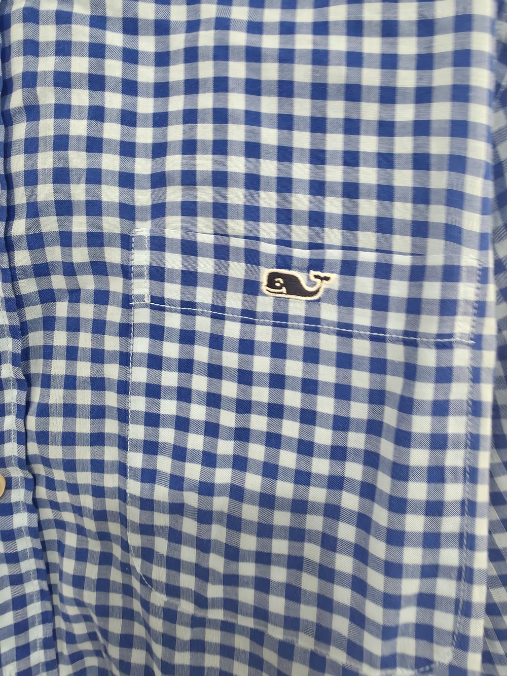Vineyard Vines Men Slim Fit Tucker Shirt Blue Gingham Check Whale Logo M - Picture 5 of 10